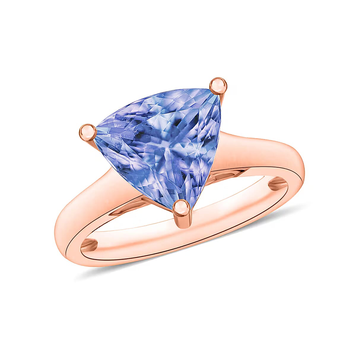 Tanzanite 2.90 ctw Solitaire Ring in Vermeil Rose Gold Over Sterling Silver (Size 10.5) (Del. in 10-12 Days) image number 0