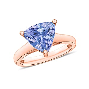 Tanzanite 2.90 ctw Solitaire Ring in Vermeil Rose Gold Over Sterling Silver (Size 10.5) (Del. in 10-12 Days)