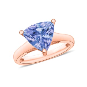 Tanzanite 2.90 ctw Solitaire Ring in Vermeil Yellow Gold Over Sterling Silver (Size 10.5)