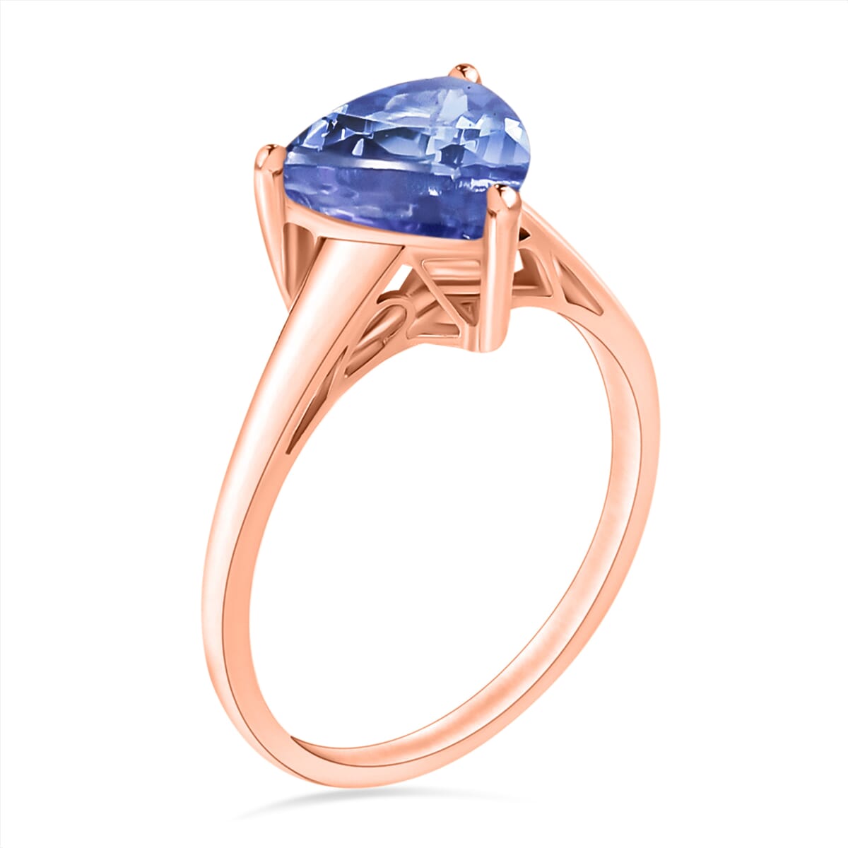 Tanzanite 2.90 ctw Solitaire Ring in Vermeil Yellow Gold Over Sterling Silver (Size 10.5) image number 2