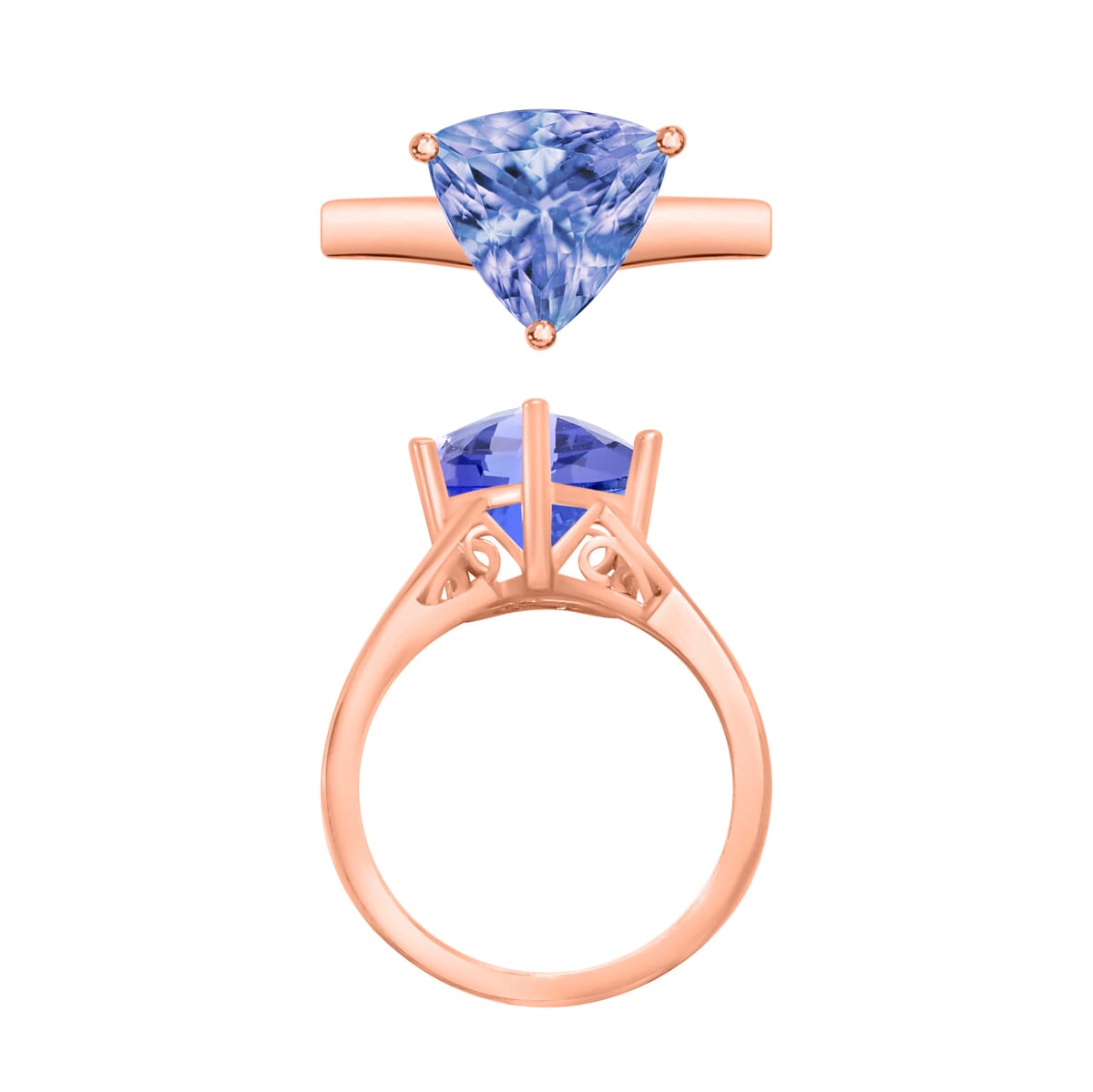 Tanzanite 2.90 ctw Solitaire Ring in Vermeil Yellow Gold Over Sterling Silver (Size 10.5) image number 3