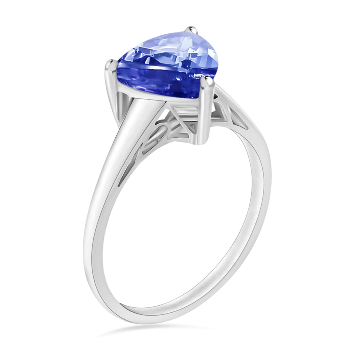 Luxoro 14K White Gold Premium Tanzanite Solitaire Ring (Size 4.0) 2.90 ctw image number 2