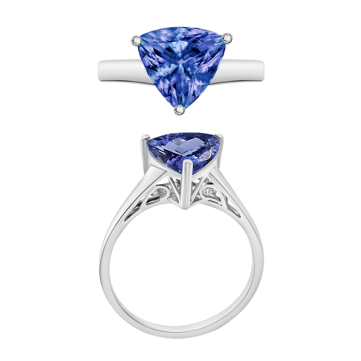 Luxoro 14K White Gold Premium Tanzanite Solitaire Ring (Size 4.0) 2.90 ctw image number 3
