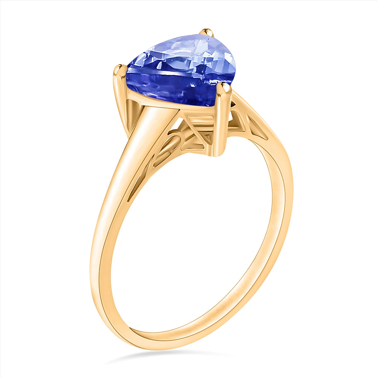 Luxoro 14K Yellow Gold Premium Tanzanite Solitaire Ring (Size 7.0) 2.90 ctw (Del. in 10-12 Days) image number 2