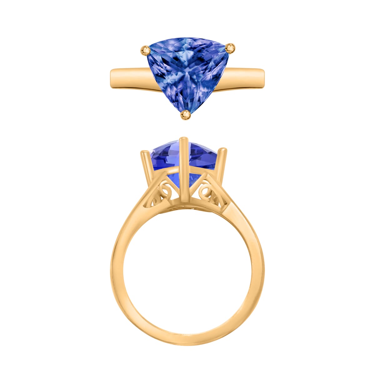 Luxoro 14K Yellow Gold Premium Tanzanite Solitaire Ring (Size 8.0) 2.90 ctw image number 3
