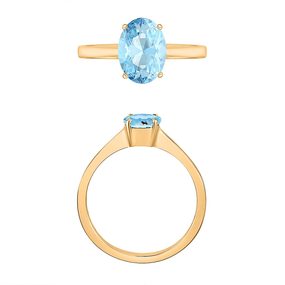 Luxoro 14K Yellow Gold Premium Mangoro Aquamarine Solitaire Ring (Size 9.0) 4 Grams 1.30 ctw (Del. in 10-12 Days) image number 3