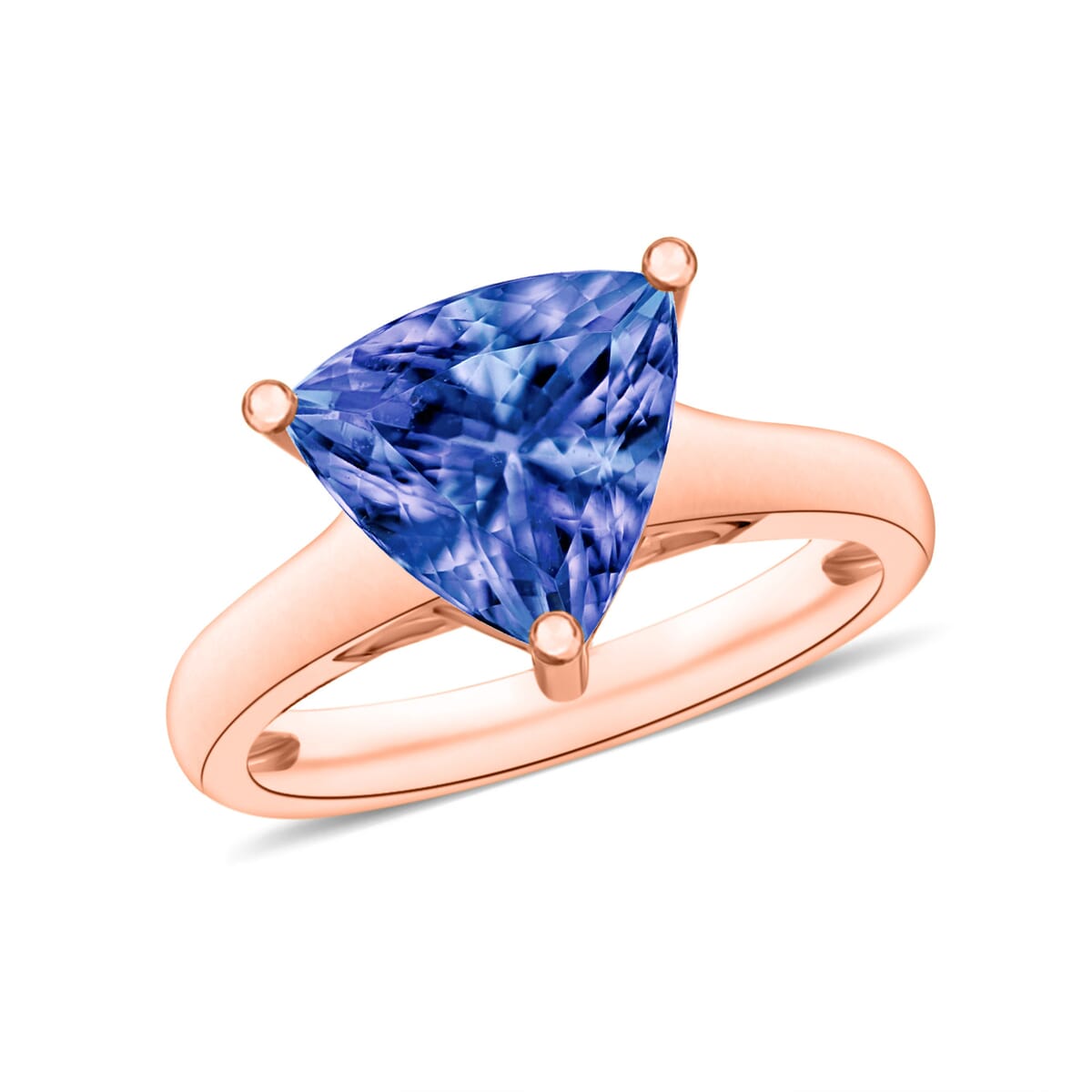 Luxoro 14K Rose Gold Premium Tanzanite Solitaire Ring (Size 11.5) 2.90 ctw image number 0