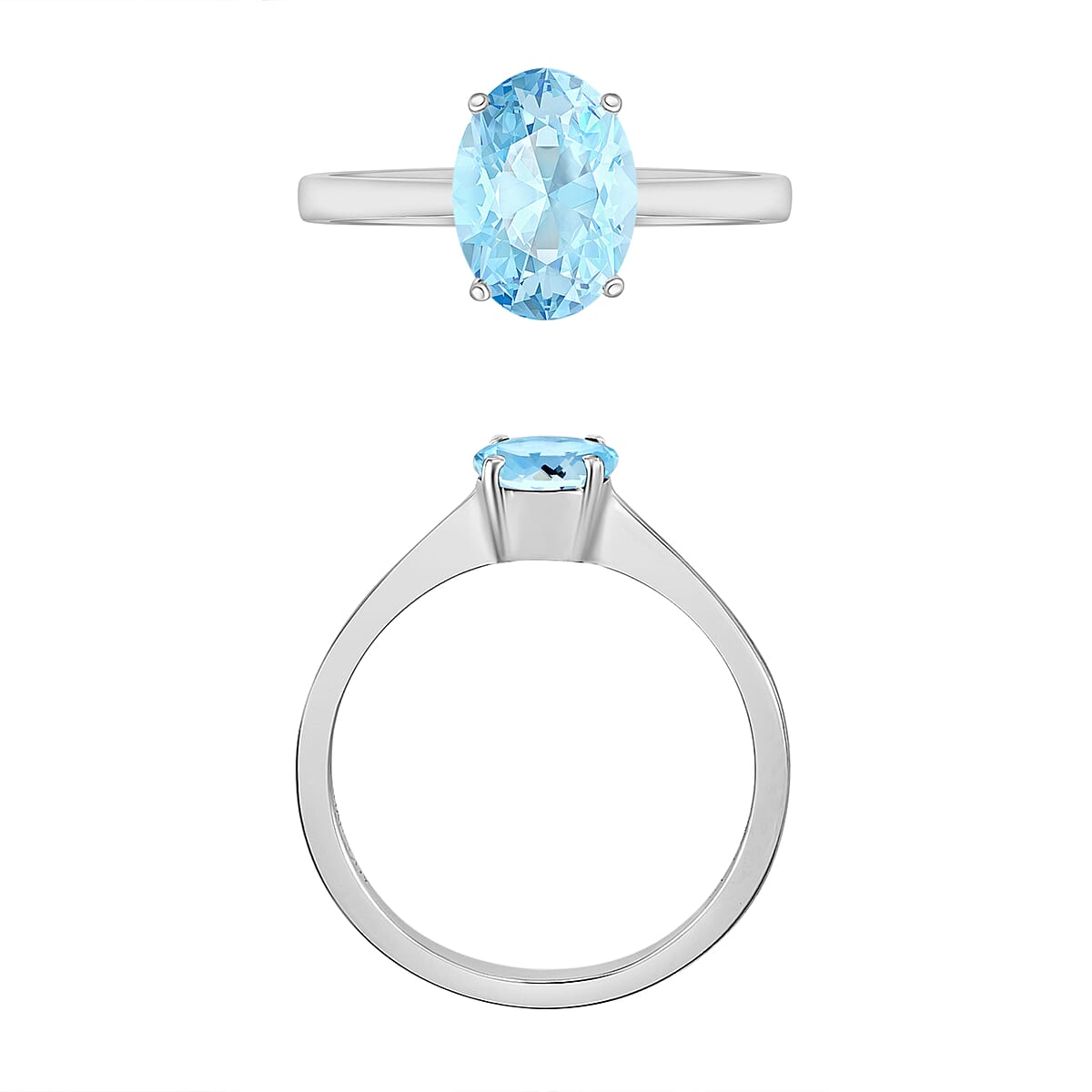 Mangoro Aquamarine Ring in Platinum Over Sterling Silver (Size 10.0) 1.30 ctw image number 3