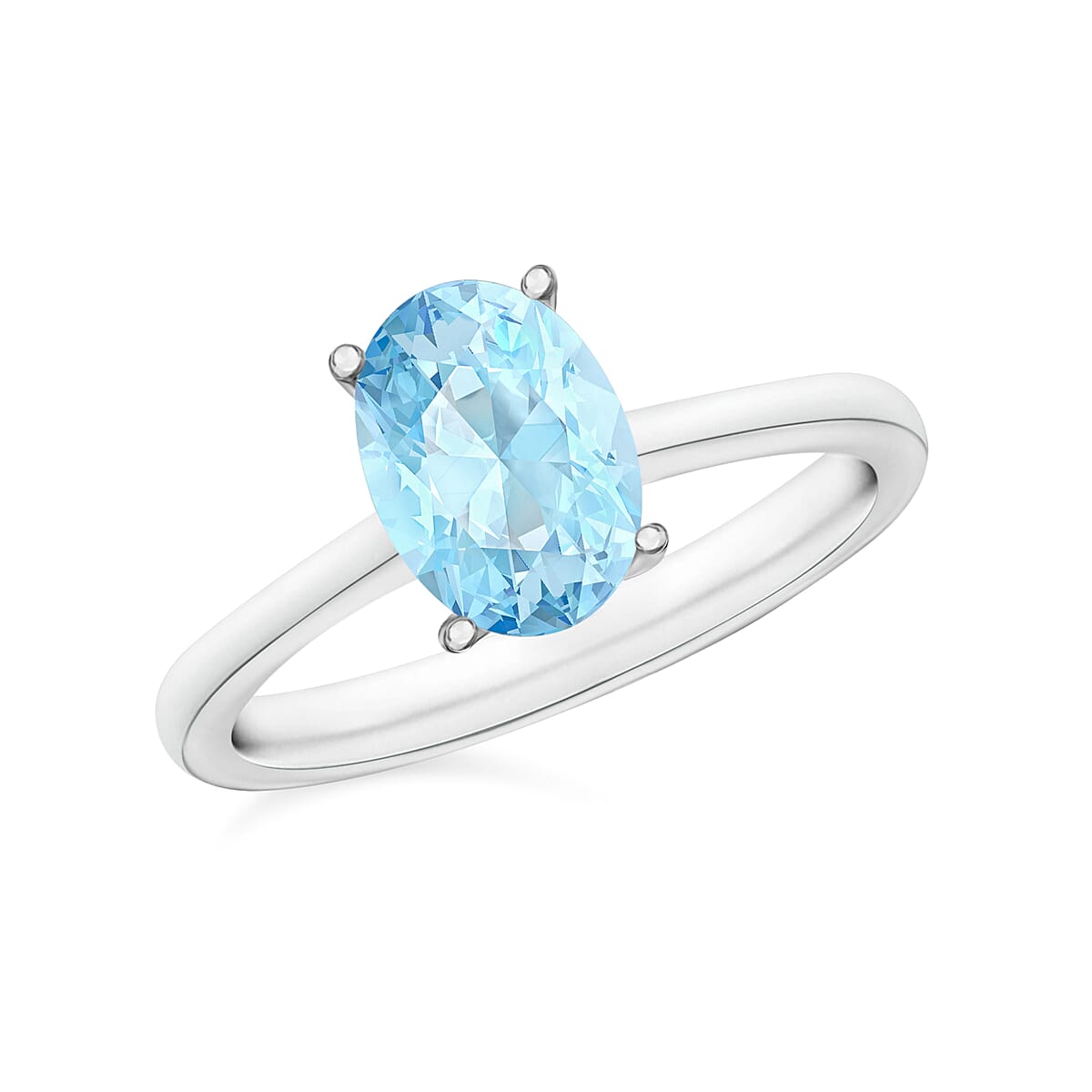 Mangoro Aquamarine Ring in Platinum Over Sterling Silver (Size 6.0) 1.30 ctw image number 0