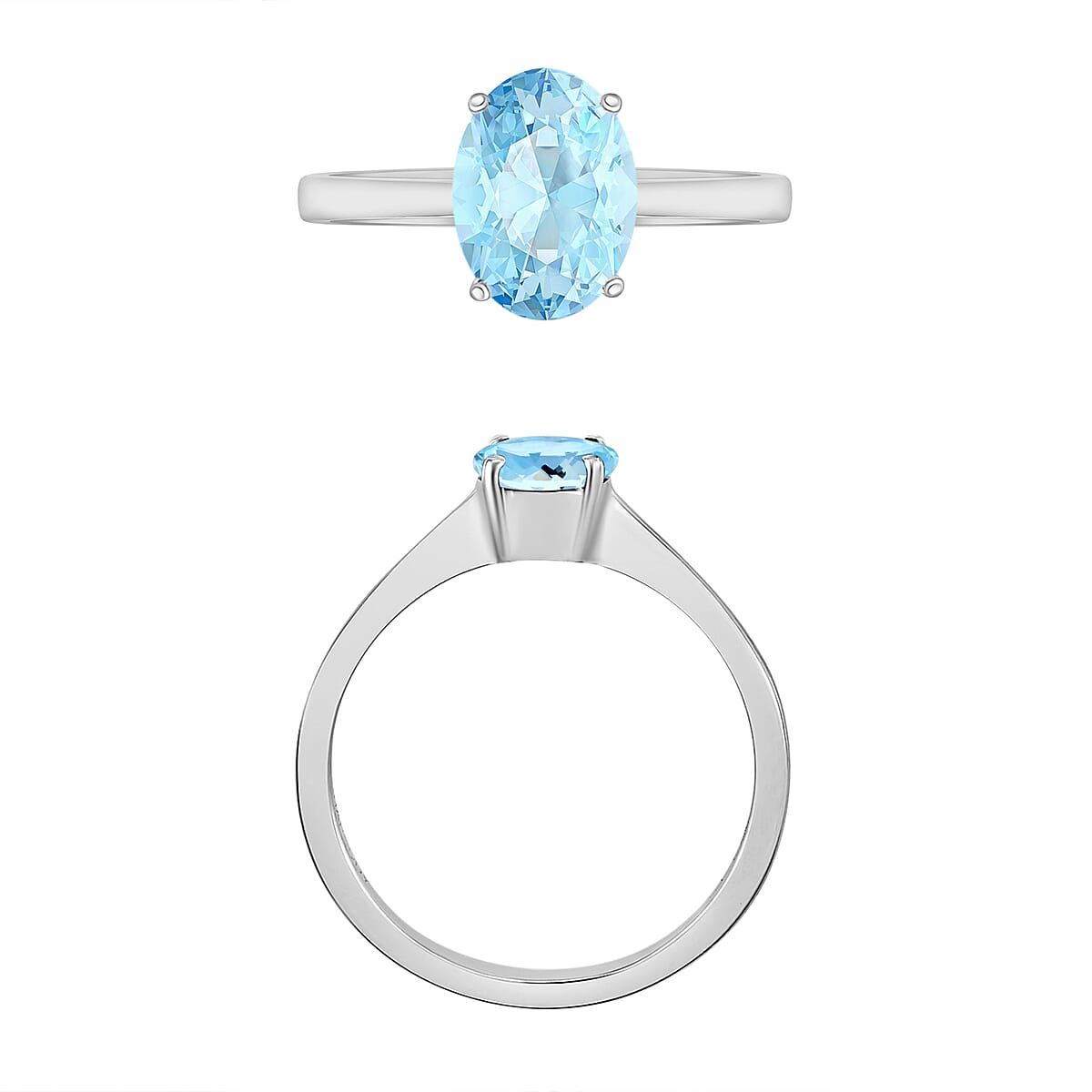 Mangoro Aquamarine Ring in Platinum Over Sterling Silver (Size 6.0) 1.30 ctw image number 3