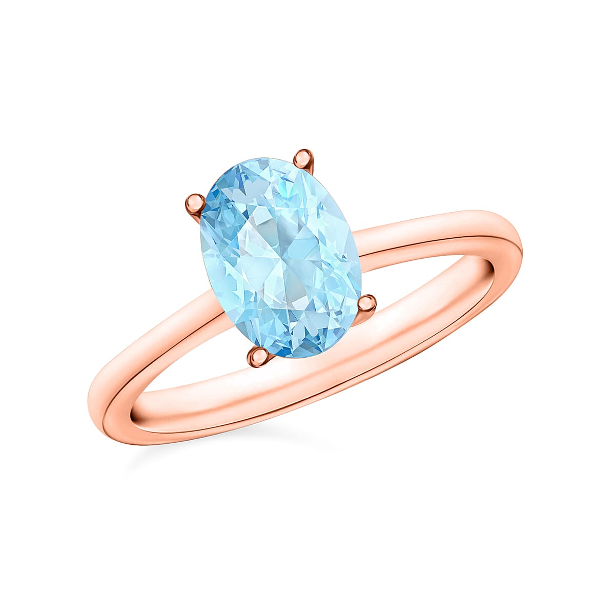 Mangoro Aquamarine Ring in Vermeil Rose Gold Over Sterling Silver (Size 8.5) 1.30 ctw image number 0