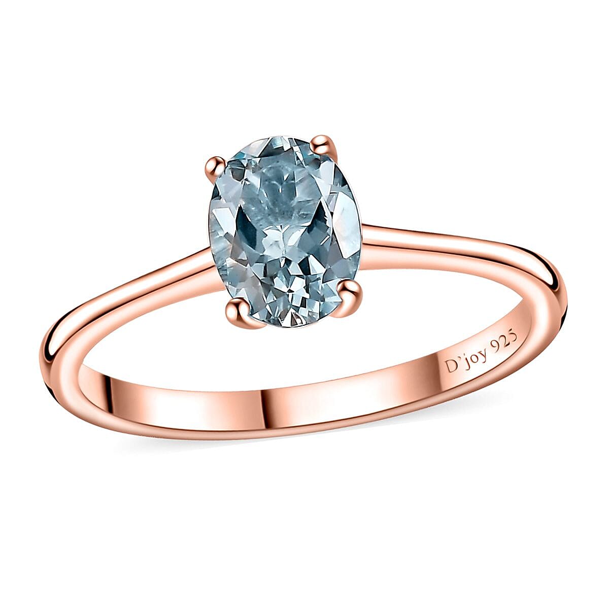 Mangoro Aquamarine Ring in Vermeil Rose Gold Over Sterling Silver (Size 9.0) 1.30 ctw image number 0
