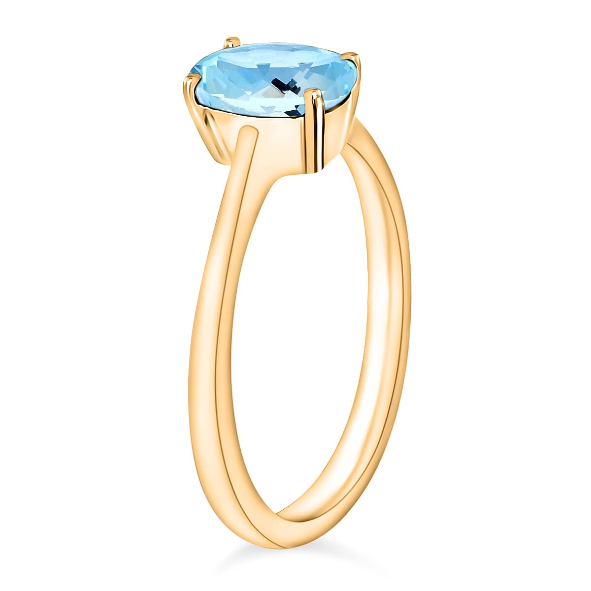 Mangoro Aquamarine Ring in Vermeil Yellow Gold Over Sterling Silver (Size 6.5) 1.30 ctw