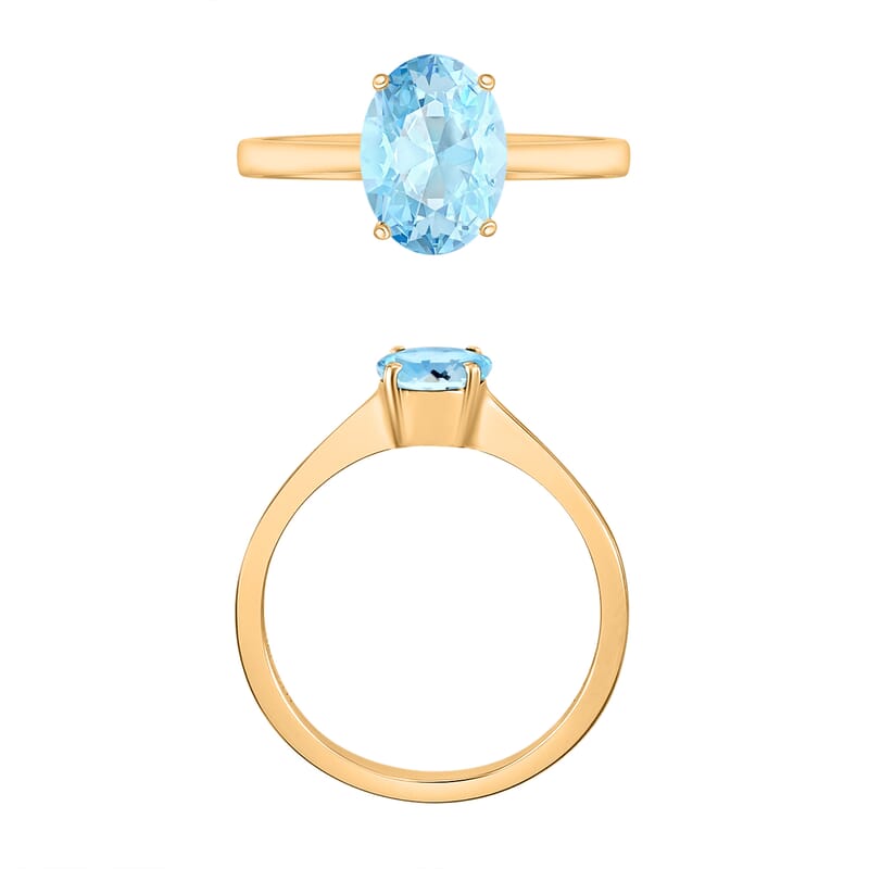 Mangoro Aquamarine Ring in Vermeil Yellow Gold Over Sterling Silver (Size 6.5) 1.30 ctw
