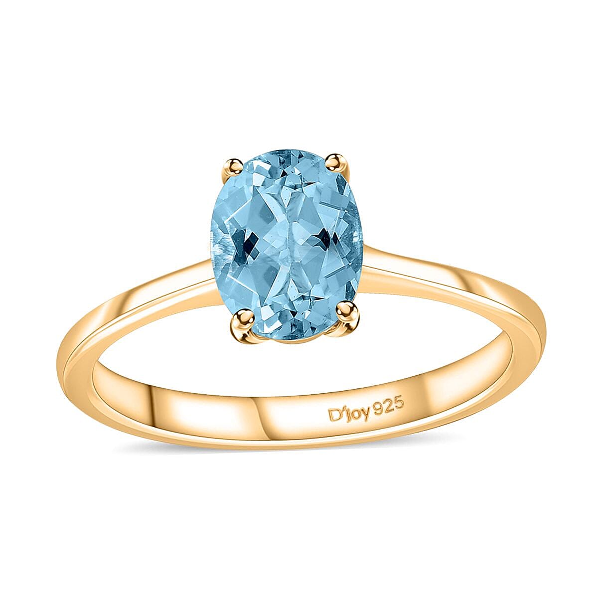 Mangoro Aquamarine 1.30 ctw Ring in Vermeil Yellow Gold Over Sterling Silver (Size 7.0) image number 0