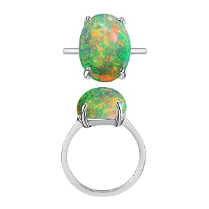 Rhapsody AAAA Ethiopian Welo Opal 5.00 ctw Solitaire Ring in 950 Platinum (Size 10.5) 5.50 Grams (Del. in 10-12 Days)