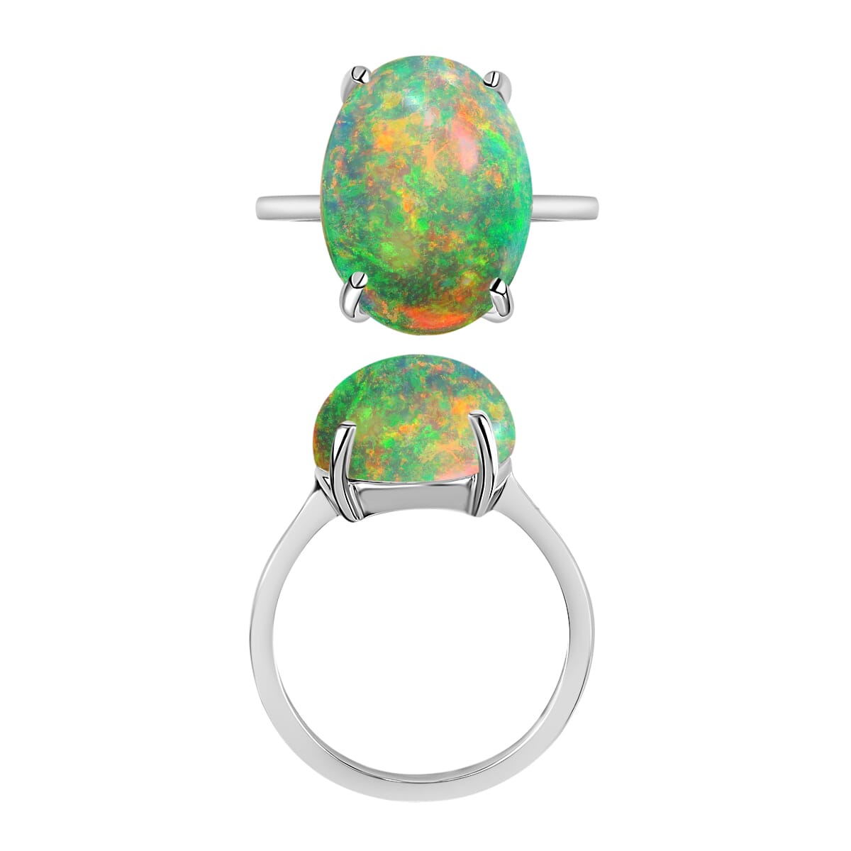 Rhapsody AAAA Ethiopian Welo Opal 5.00 ctw Solitaire Ring in 950 Platinum (Size 7.0) 5.50 Grams image number 2