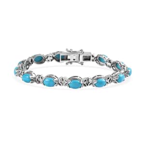 Premium Sleeping Beauty Turquoise Bracelet in Sterling Silver (6.50 In) 9.50 ctw