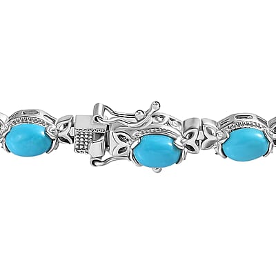 Premium Sleeping Beauty Turquoise Bracelet in Sterling Silver (6.50 In) 9.50 ctw