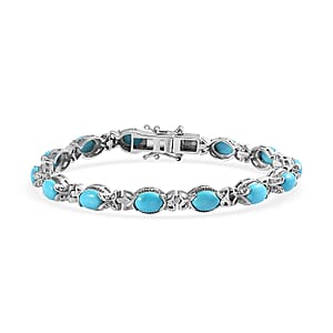 Premium Sleeping Beauty Turquoise Bracelet in Sterling Silver (7.25 In) 10.25 ctw