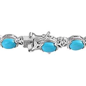 Premium Sleeping Beauty Turquoise Bracelet in Sterling Silver (7.25 In) 10.25 ctw