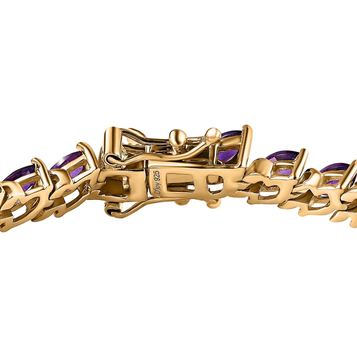 Premium African Amethyst Tennis Bracelet in Vermeil Yellow Gold Over Sterling Silver (6.50 In) 7.00 ctw image number 3