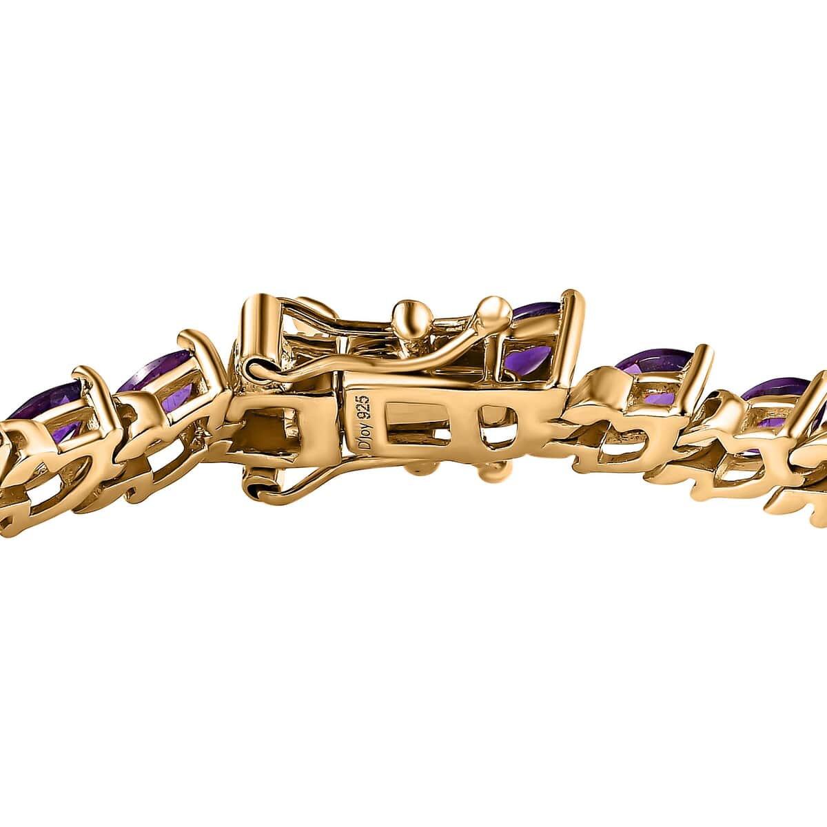 Premium African Amethyst Tennis Bracelet in Vermeil Yellow Gold Over Sterling Silver (7.25 In) 7.65 ctw image number 3