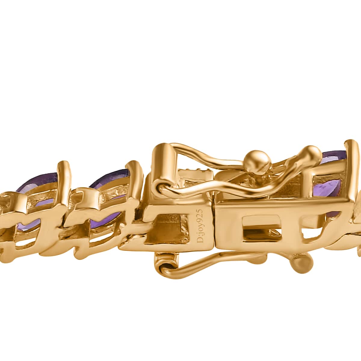 Premium African Amethyst Tennis Bracelet in Vermeil Yellow Gold Over Sterling Silver (8.00 In) 8.50 ctw image number 3