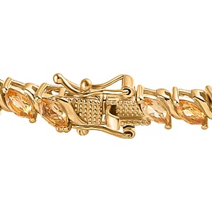 Premium Brazilian Citrine Tennis Bracelet in Vermeil Yellow Gold Over Sterling Silver (6.50 In) 6.85 ctw