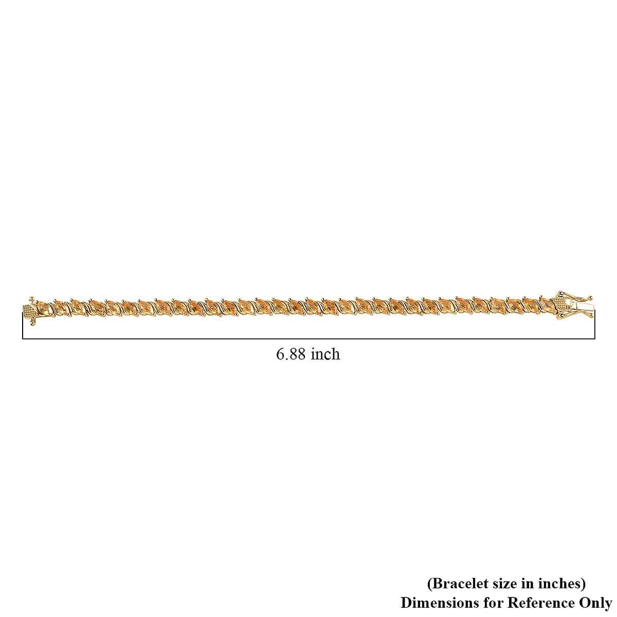 Premium Brazilian Citrine Tennis Bracelet in Vermeil Yellow Gold Over Sterling Silver (6.50 In) 6.85 ctw image number 4