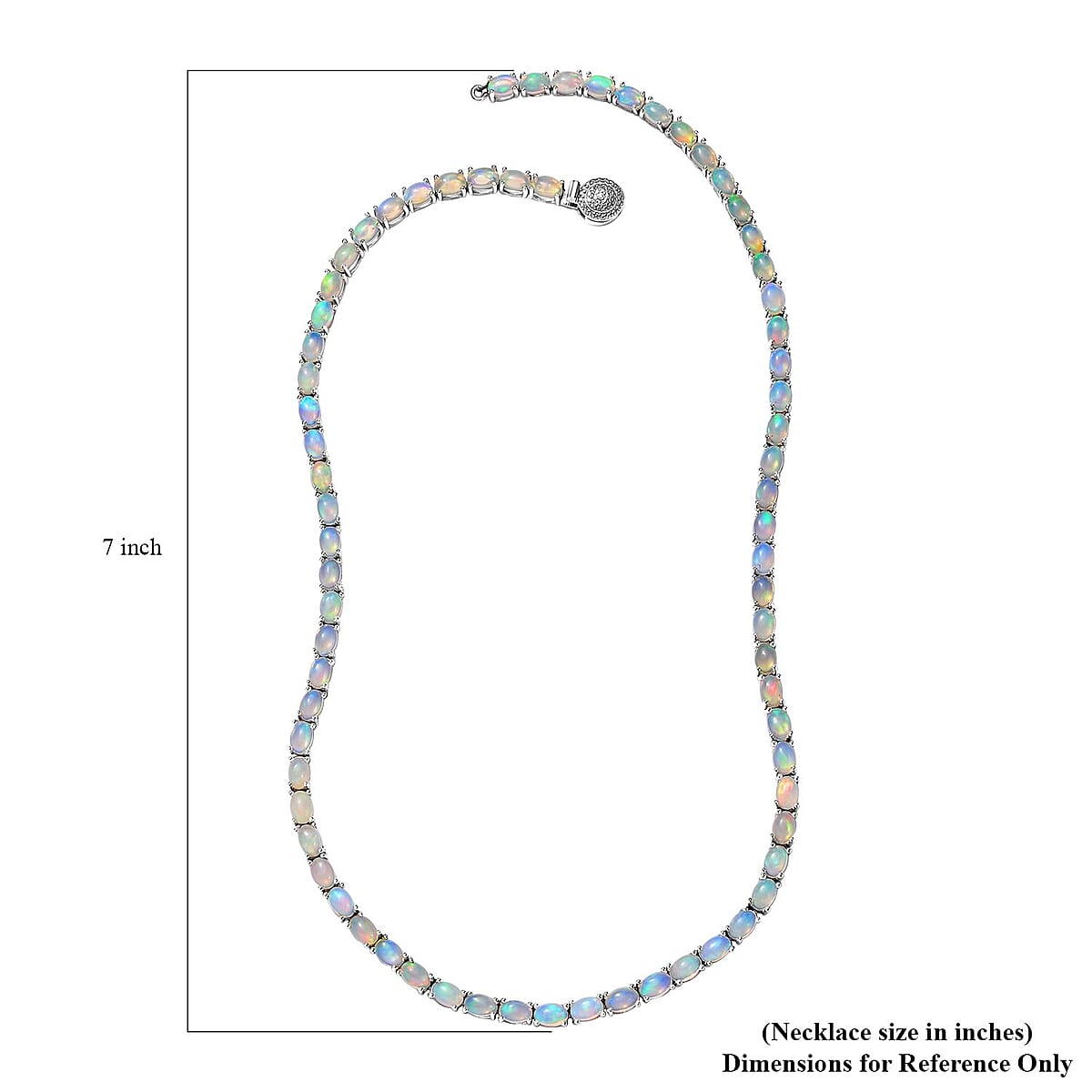 Ethiopian Welo Opal and Diamond Necklace 18 Inches in Platinum Over Sterling Silver 22.90 ctw image number 6