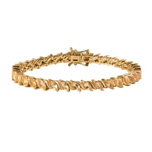 Premium Brazilian Citrine Tennis Bracelet in Vermeil Yellow Gold Over Sterling Silver (7.25 In) 8.10 ctw