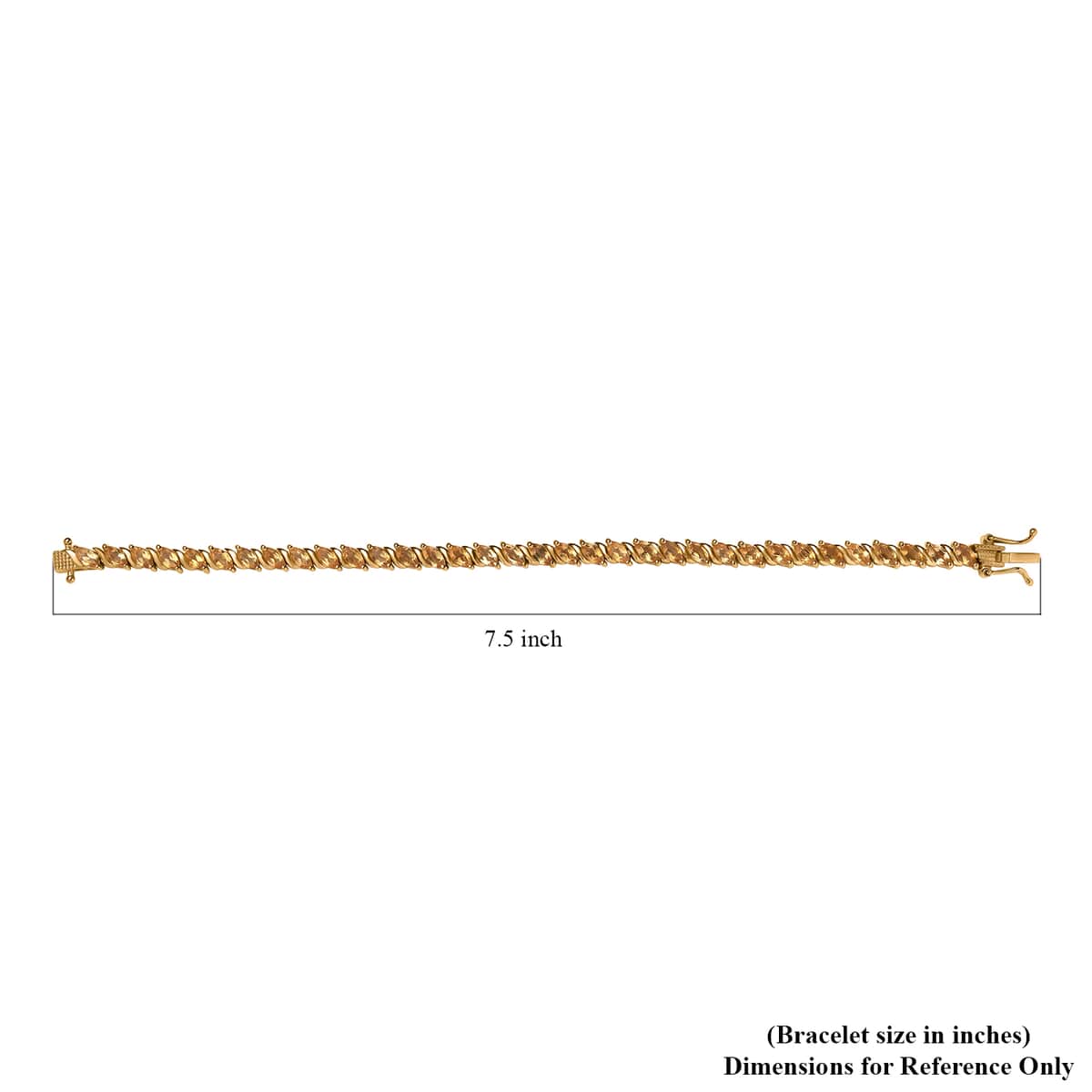 Premium Brazilian Citrine Tennis Bracelet in Vermeil Yellow Gold Over Sterling Silver (7.25 In) 8.10 ctw image number 4