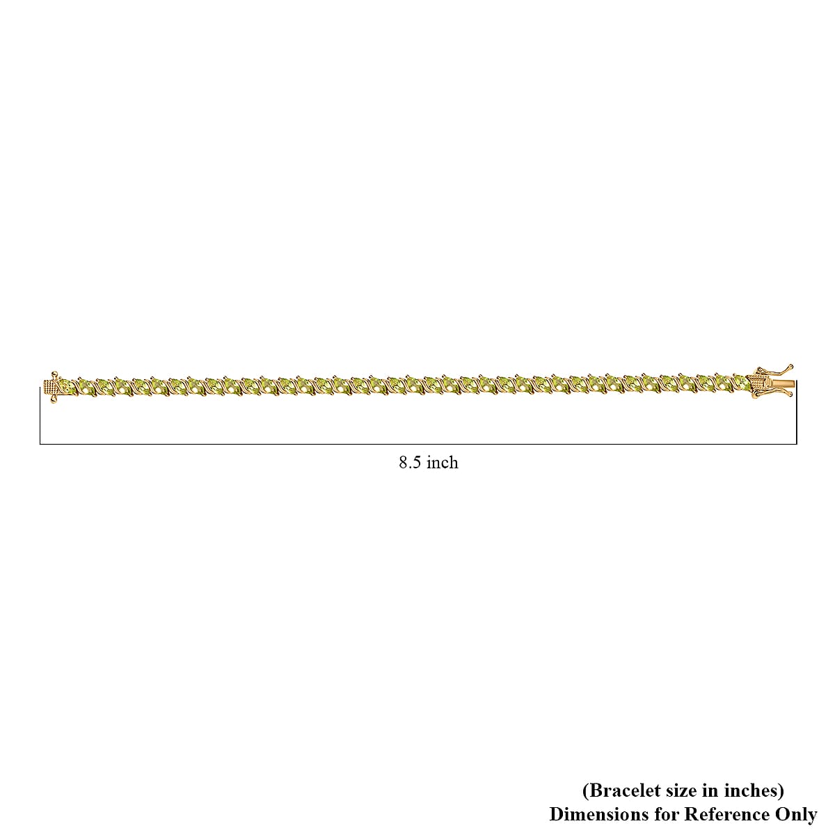D'Joy Premium Peridot Tennis Bracelet in Vermeil Yellow Gold Over Sterling Silver (8.00 In) 10.40 ctw image number 4