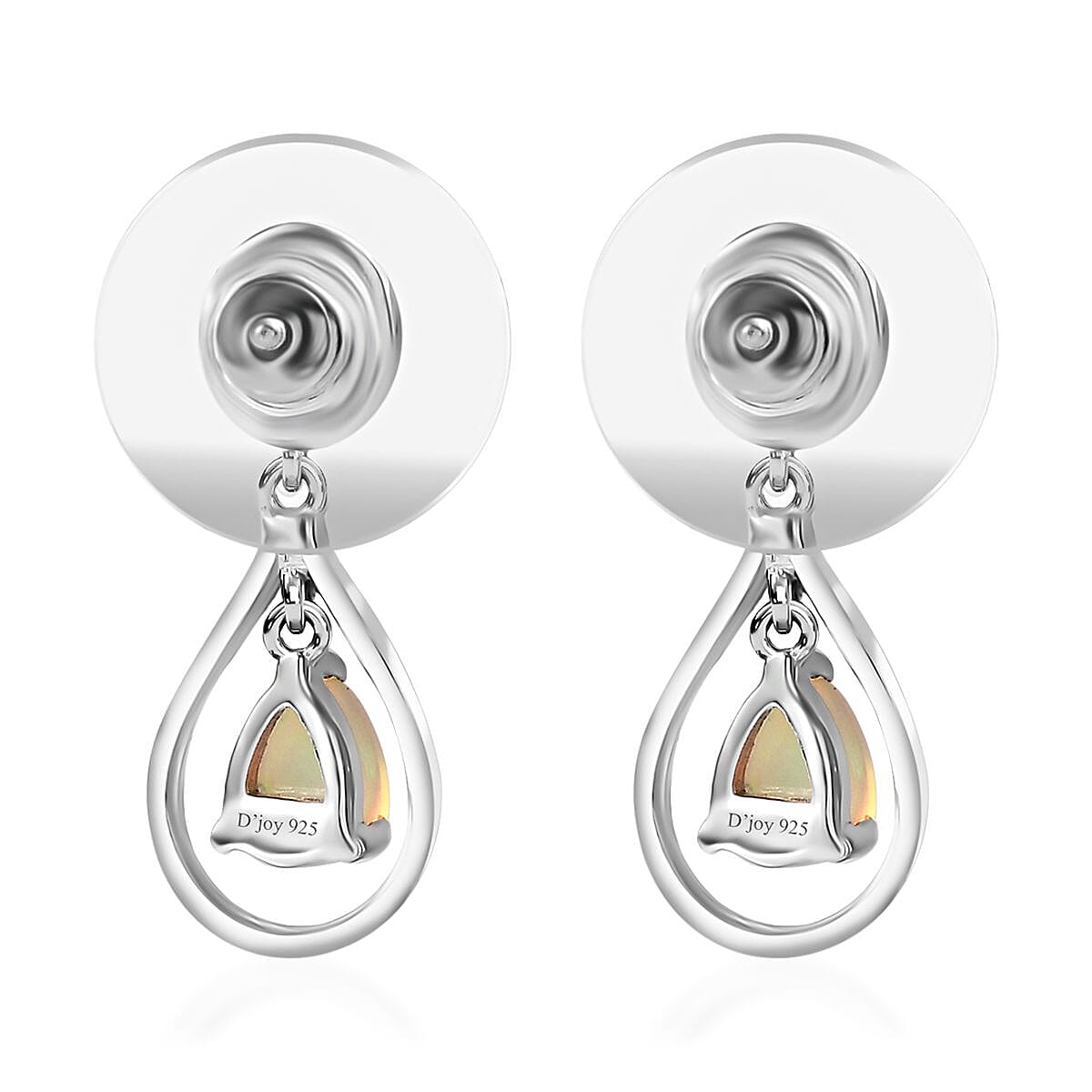 Ethiopian Welo Opal Dangle Earrings in Platinum Over Sterling Silver 1.00 ctw