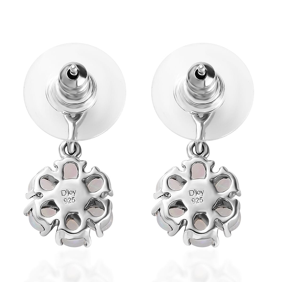 Ethiopian Welo Opal and Malgache Neon Apatite Floral Earrings in Platinum Over Sterling Silver 1.60 ctw