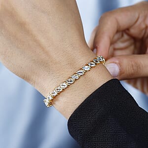 Premium Sky Blue Topaz Tennis Bracelet in Vermeil Yellow Gold Over Sterling Silver (6.50 In) 9.40 ctw