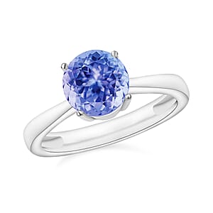 Tanzanite 1.50 ctw Solitaire Ring in Platinum Over Sterling Silver (Size 6.5) (Del. in 10-12 Days)