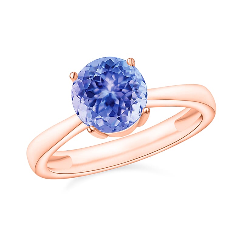 Tanzanite 1.50 ctw Solitaire Ring in Vermeil Rose Gold Over Sterling Silver (Size 7.5)
