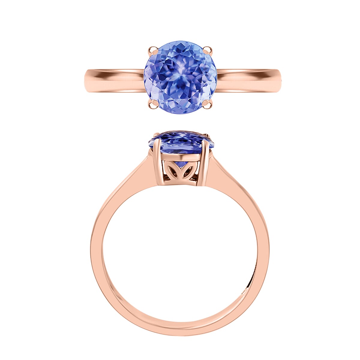 Tanzanite 1.50 ctw Solitaire Ring in Vermeil Rose Gold Over Sterling Silver (Size 9.5) (Del. in 10-12 Days) image number 3