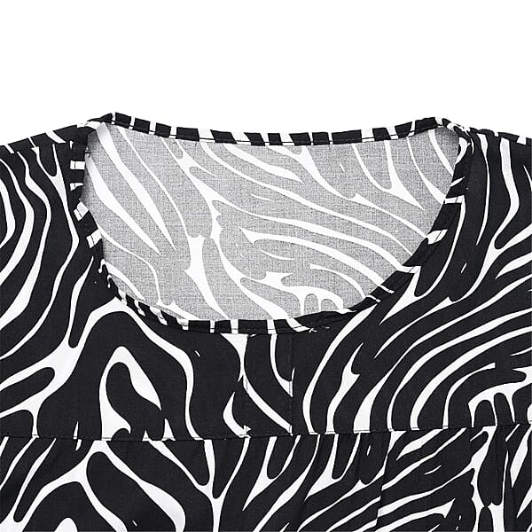 Tamsy Zebra 2 Piece Lounge Set with Wide Leg Pants - One Size Fits Most