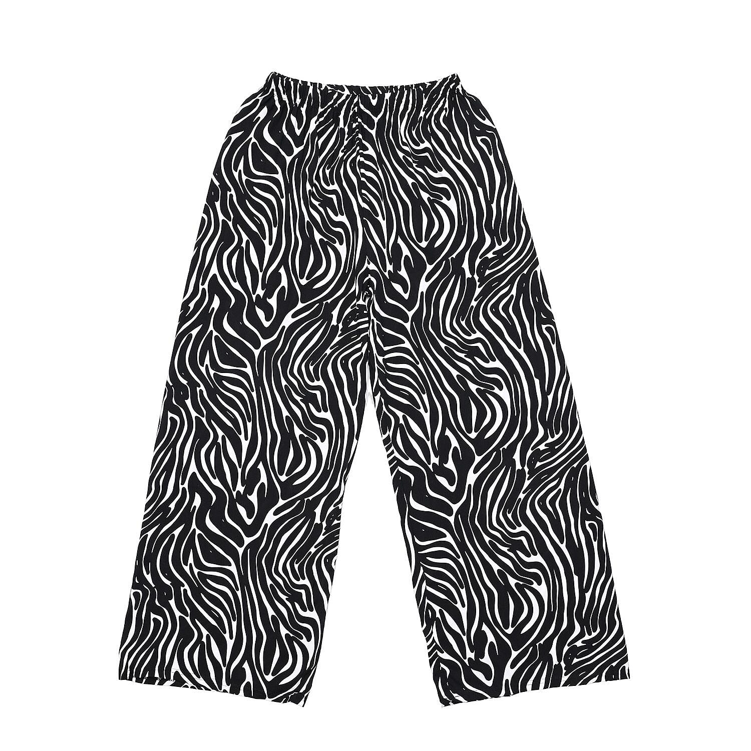 Tamsy Zebra 2 Piece Lounge Set with Wide Leg Pants - One Size Fits Most