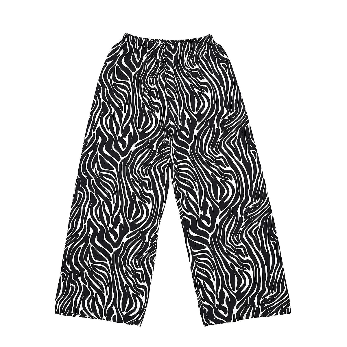 TLV Tamsy Black Zebra 2 Piece Printed Pajama Set with Wide Leg Pants - One Size Fits Most image number 7