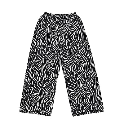 Tamsy Zebra 2 Piece Lounge Set with Wide Leg Pants - One Size Fits Most