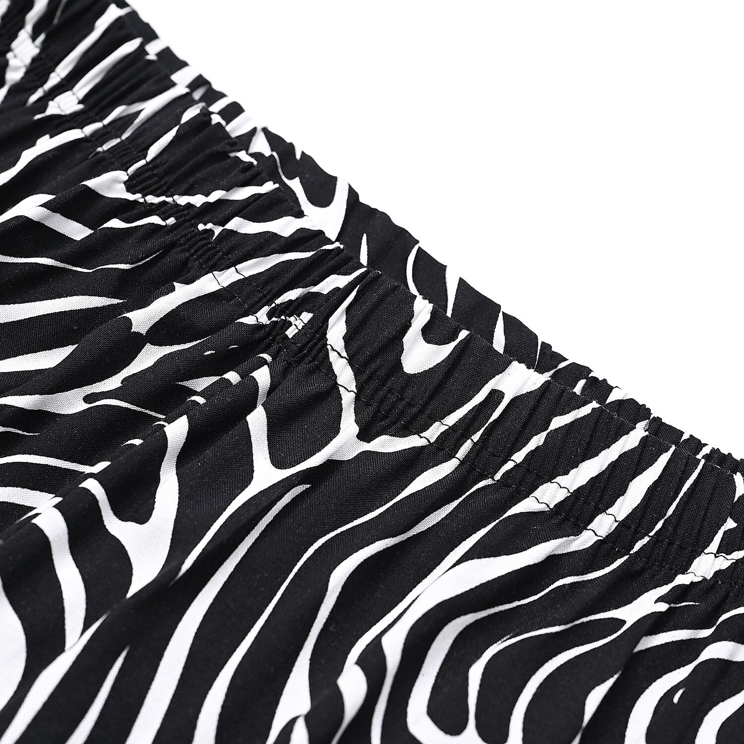 Tamsy Zebra 2 Piece Lounge Set with Wide Leg Pants - One Size Fits Most
