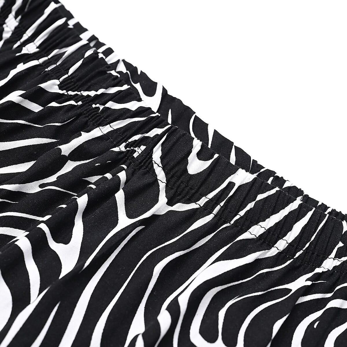 TLV Tamsy Black Zebra 2 Piece Printed Pajama Set with Wide Leg Pants - One Size Fits Most image number 8