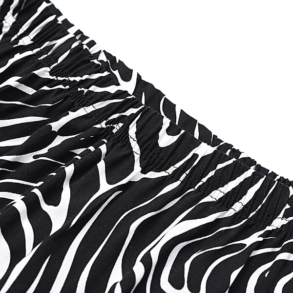 Tamsy Zebra 2 Piece Lounge Set with Wide Leg Pants - One Size Fits Most