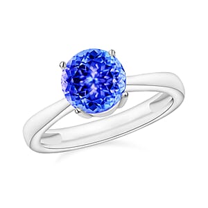 Luxoro 14K White Gold Premium Tanzanite Solitaire Ring (Size 8.5) 4 Grams 1.50 ctw (Del. in 10-12 Days)