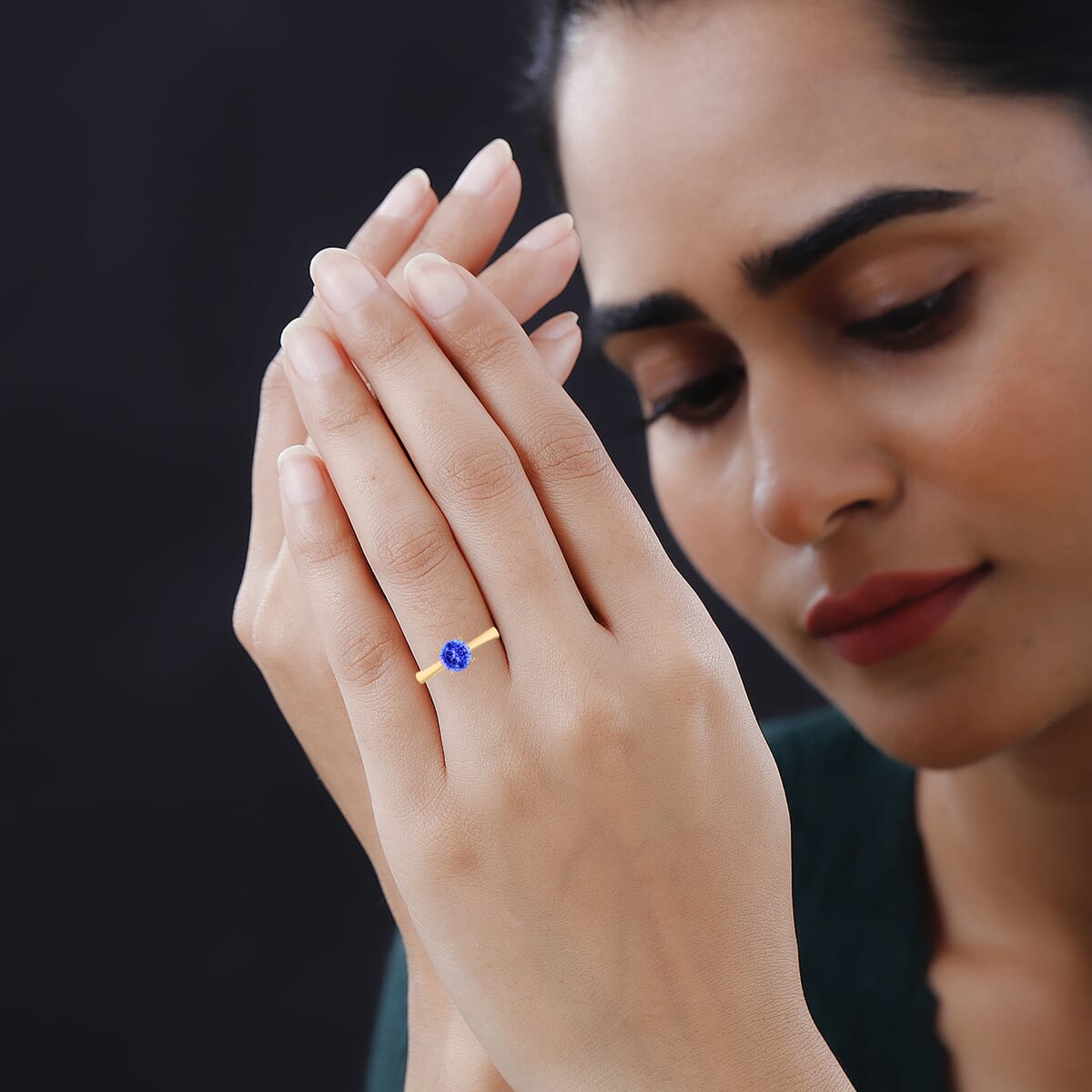 Luxoro 14K Rose Gold Premium Tanzanite Solitaire Ring (Size 4.0) 4 Grams 1.50 ctw image number 1