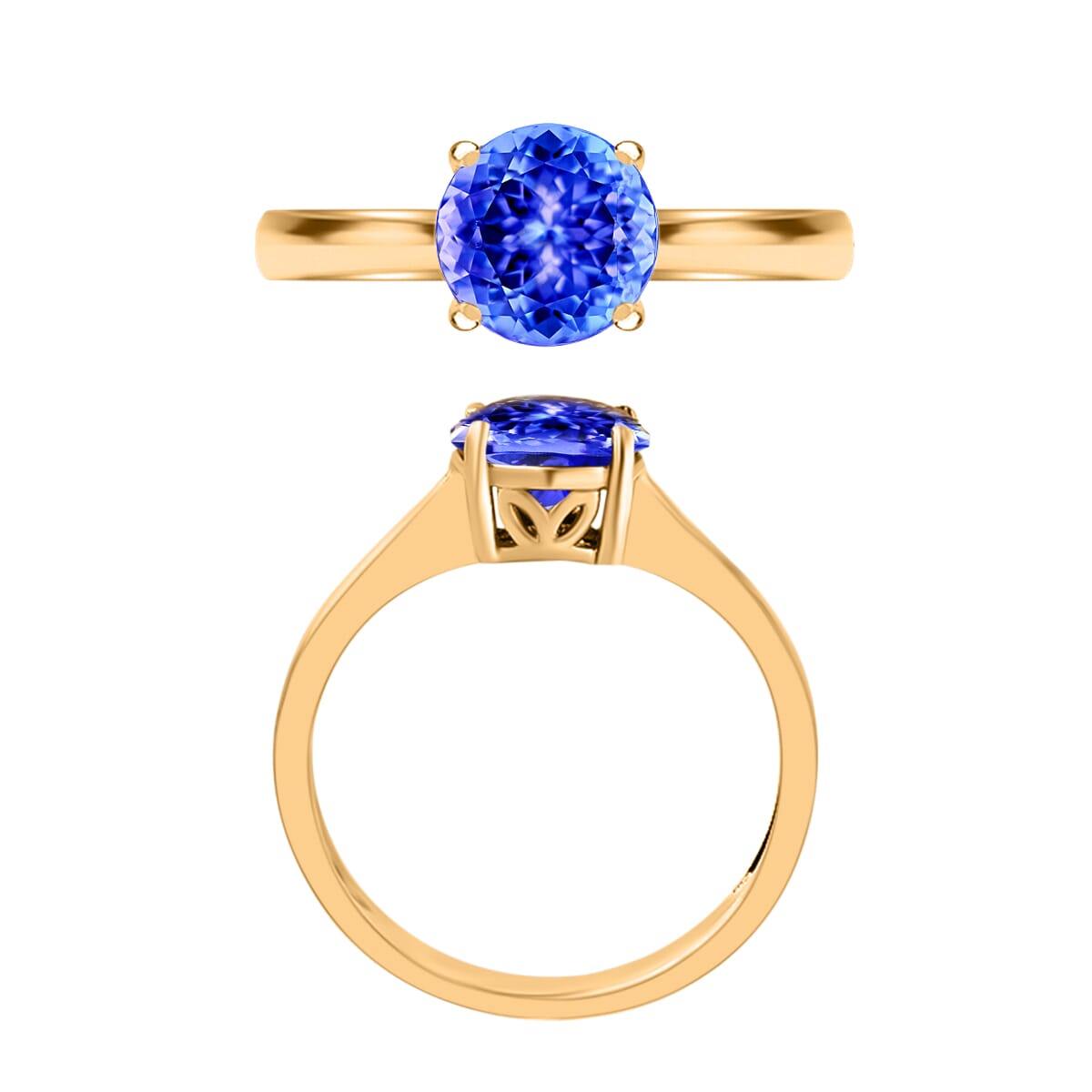 Luxoro 14K Rose Gold Premium Tanzanite Solitaire Ring (Size 8.0) 4 Grams 1.50 ctw image number 3